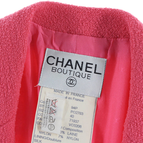 シャネル CHANEL ツイード ミニ丈 スペンサージャケット コート ピンク P2933