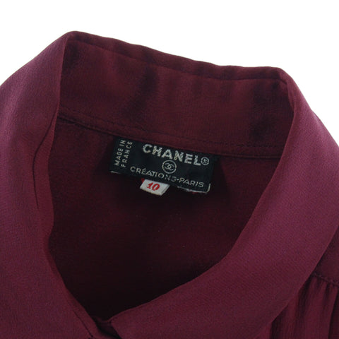 シャネル CHANEL クリエーションライン ココマーク シャツ ブラウス size10 レッド P2939