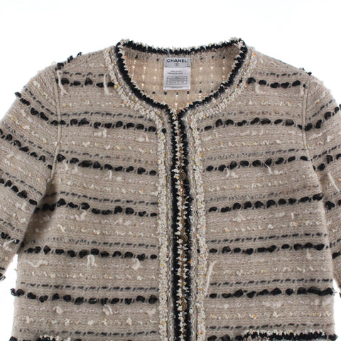 Chanel Coco Button Knit Jacket Beige P2943