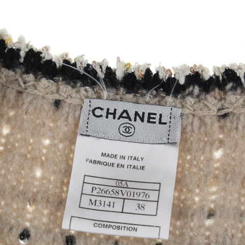 Chanel Coco Button Knit Jacket Beige P2943