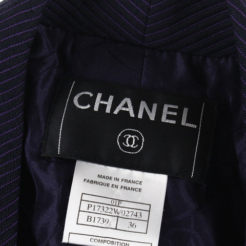 香奈儿香奈儿（Chanel Chanel）短长羊毛夹克海军P2944