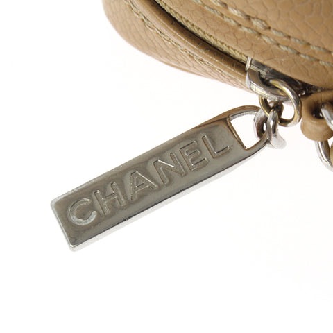 シャネル CHANEL キャビアスキン マトラッセ チェーン ショルダーバッグ 10番台 レザー ベージュ P2995