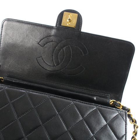 シャネル CHANEL マトラッセ プッシュロック チェーン ショルダーバッグ 4番台 レザー ブラック P2997