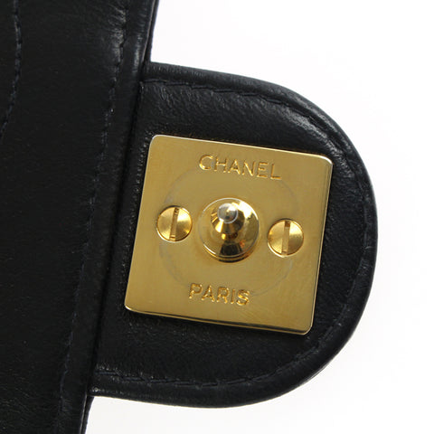 シャネル CHANEL マトラッセ プッシュロック チェーン ショルダーバッグ 4番台 レザー ブラック P2997