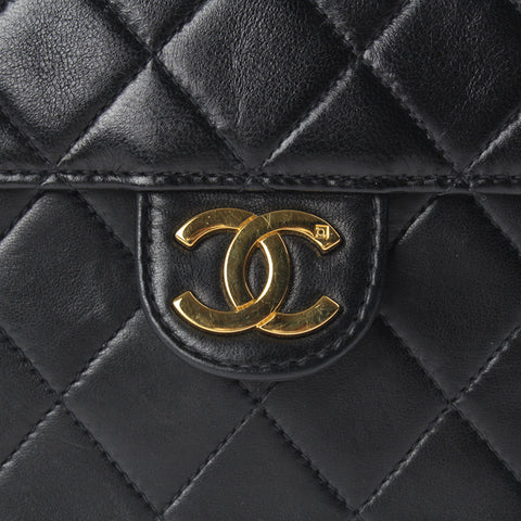 シャネル CHANEL マトラッセ プッシュロック チェーン ショルダーバッグ 4番台 レザー ブラック P2997