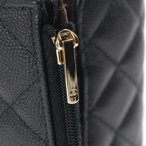 Chanel Chanel Caviar Skin Matrasse dreifache Brieftasche 28 Serie Black P3067
