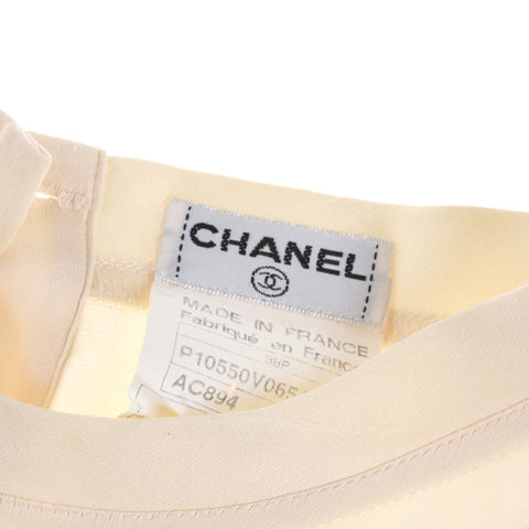 Chanel CHANEL Siltops Sleeve Blouse Ivory P3081