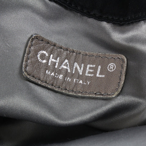 シャネル CHANEL ココマーク 巾着  ハンドバッグ 11番台 サテン ブラック P3092