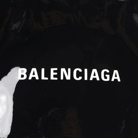 バレンシアガ BALENCIAGA ショッピングトート ハンドバッグ エナメル パテント レザー ブラック P3099