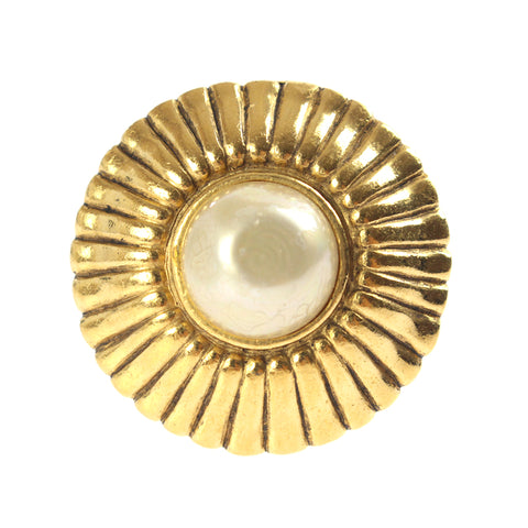 香奈儿香奈儿（Chanel Chanel）珍珠圆形耳环仅金色P3116
