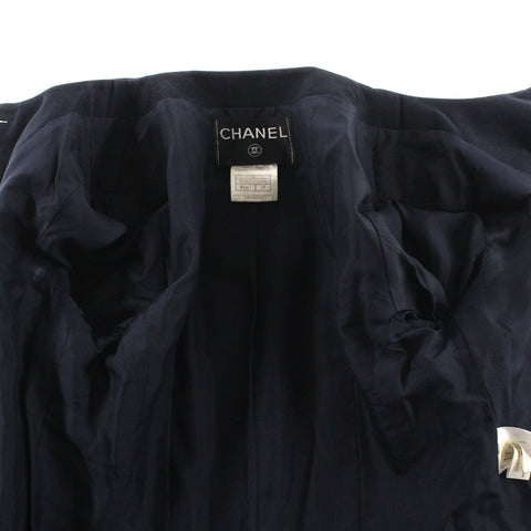 シャネル CHANEL ココボタン バイカラー ジャケット スカート セットアップ スウェード ネイビー×ベージュ P3132