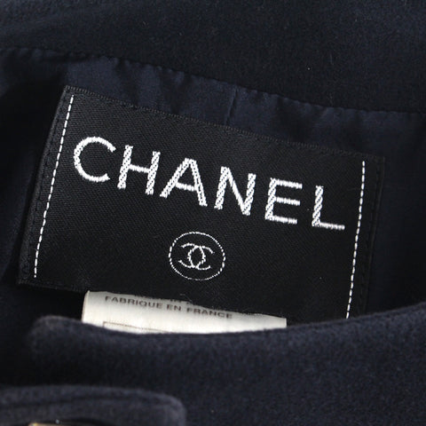Chanel CHANEL Coco Botan Bicolor Jacket Skirt Setup Swedy Navy x Beige P3132