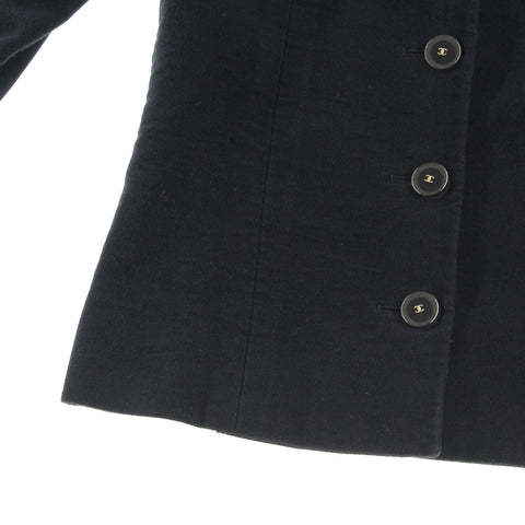 Chanel CHANEL Coco Botan Bicolor Jacket Skirt Setup Swedy Navy x Beige P3132