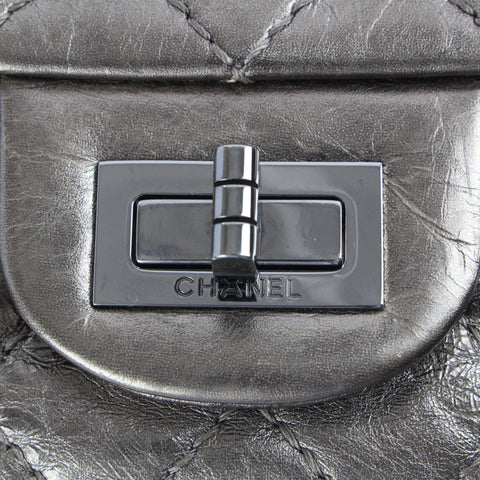 シャネル CHANEL マトラッセ 2.55 ダブルフラップ ショルダーバッグ 11番台 レザー シャンパンゴールド系 P3186