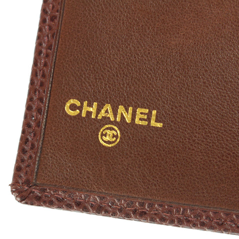 シャネル CHANEL キャビアスキン ビコローレ 二つ折り財布 レザー ブラウン P3197