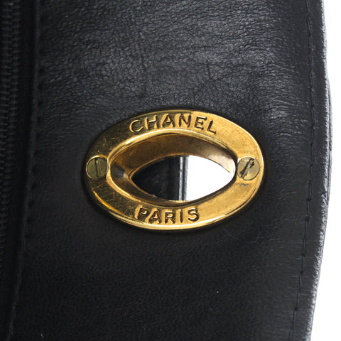 シャネル CHANEL マトラッセ ターンロック ハンドバッグ レザー ブラック P3214