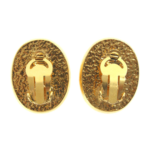 Chanel Coco Mark Gripore Round Boucles d'oreilles Gold X Green P3248