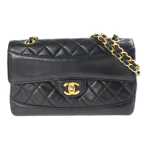Chanel CHANEL Matelasse Chain Shoulder Bag No. 1 with Pouch Leather Black P3252