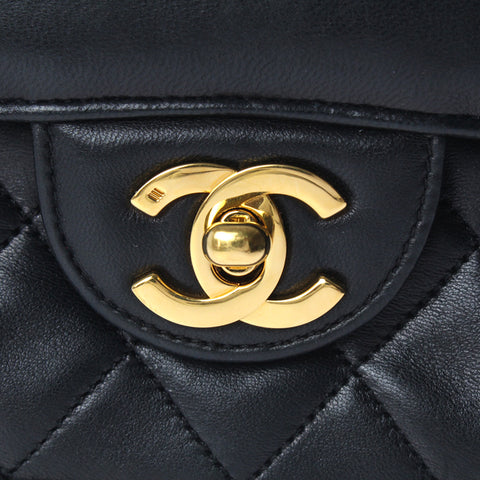 シャネル CHANEL マトラッセ チェーン ショルダーバッグ 1番台 ポーチ付き レザー ブラック P3252