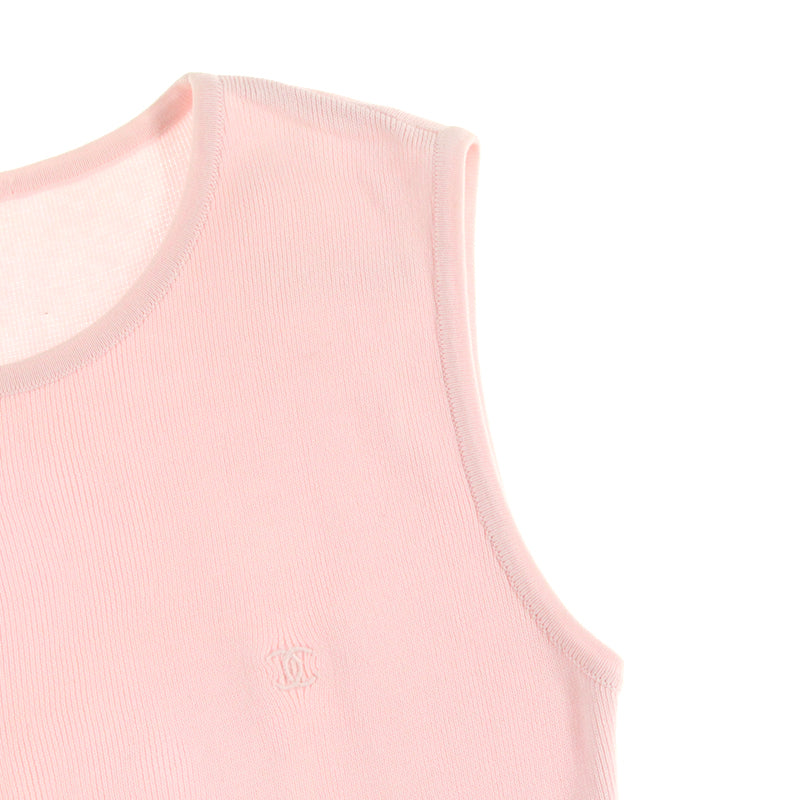 シャネル CHANEL ココマーク タンクトップ シャツ ノースリーブ ニット