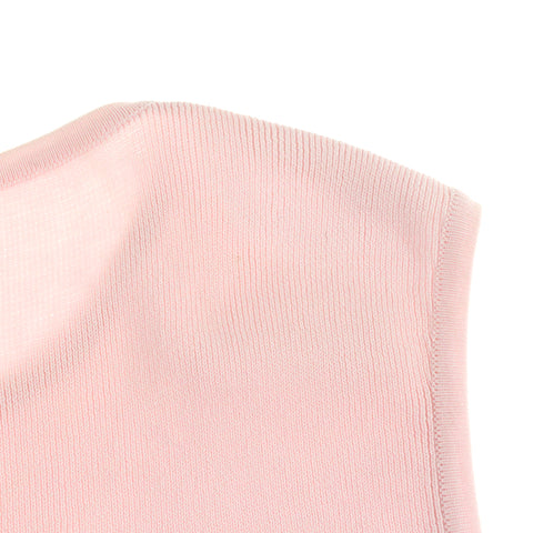 Chanel CHANEL Coco Mark Tank Top Shirt Sleeve Knit Pink P3504