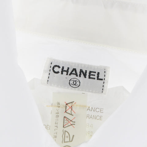 Chanel Chanel Cocomark Stickerei Langarm Hemd Bluse Weiß P3757