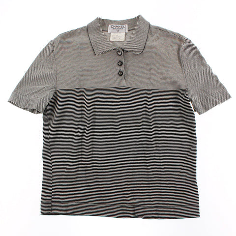 Chanel CHANEL Coco Bang Border Blouse Short Sleeve Shirt 97c Black x W –  NUIR VINTAGE