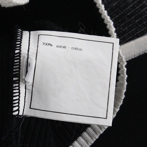 Chanel Chanel Coco -Knopf Chibi Länge Kurze Länge Rippchen geschnitten -Sew 95p Black P4363