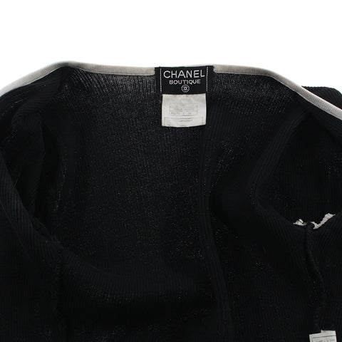 Chanel CHANEL cropped chibi length coco button cardigan knit cut -and -sew black EIT0710P4391