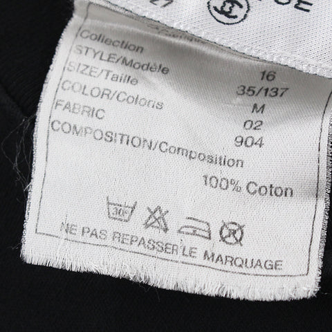 Chanel Chanel Logo geschnitten -und Sew Short Sleeve T -Shirt 16 schwarz P4397