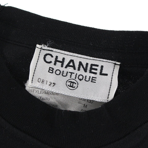 Chanel Chanel Logo geschnitten -und Sew Short Sleeve T -Shirt 16 schwarz EIT0545P4397