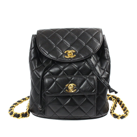 Chanel CHANEL Matelasse Turnlock Chain Backpack/Daypack No. 3 Leather Black P4831