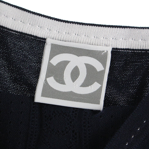 Chanel CHANEL Sport Line Coco Mark Knit Camisole 07c Black P5630