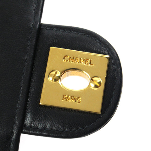 Chanel Chanel Matras Turn Turn Lock Chain Bager Sac à la chaîne 7e en cuir noir P5785