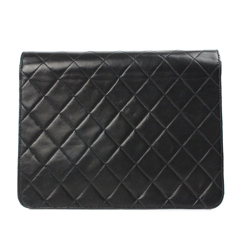 Chanel Chanel Matras Turn Turn Lock Chain Bager Sac à la chaîne 7e en cuir noir P5785