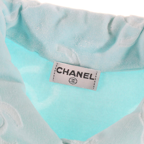 Chanel CHANEL Coco Mark Coco Button Short Sleeve Sleeve Cut Sow Velor Sachs EIT0177P6847