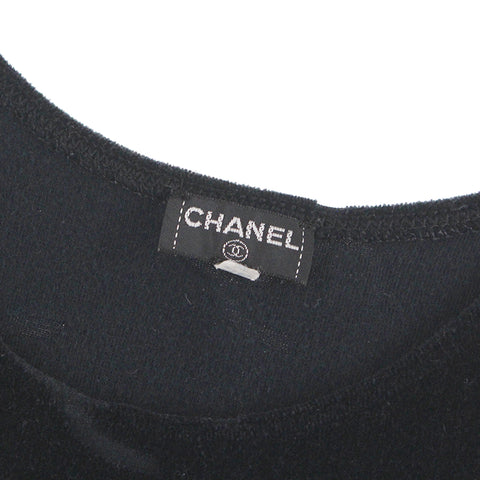 シャネル CHANEL ココマーク ノースリーブ ワンピース 96P ベロア ブラック eit0372P6878