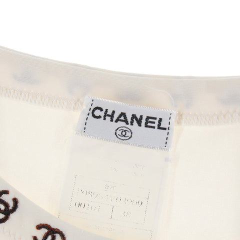 Chanel CHANEL Coco Mark Myyo Short Sleeve T -shirt Cut Saw Ivory P7301