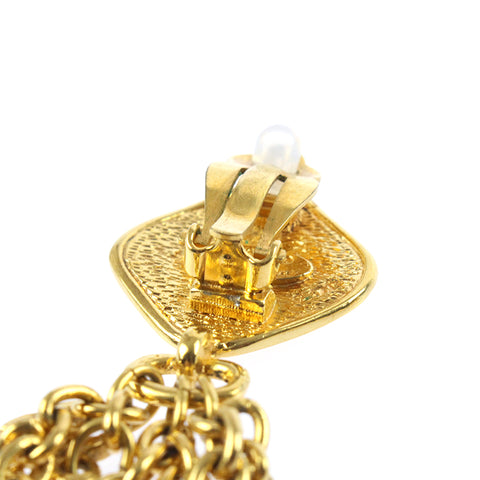 Chanel CHANEL Logo Motif Swing Earring Gold P7784