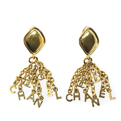 Chanel CHANEL Logo Motif Swing Earring Gold P7784