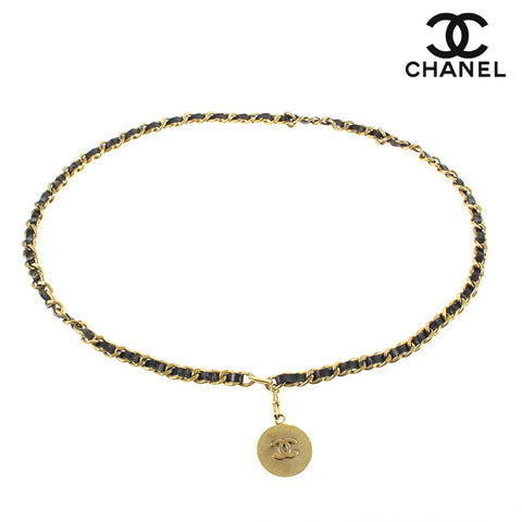 Chanel Chanel Medaillon Chain Belt Schwarz P7787