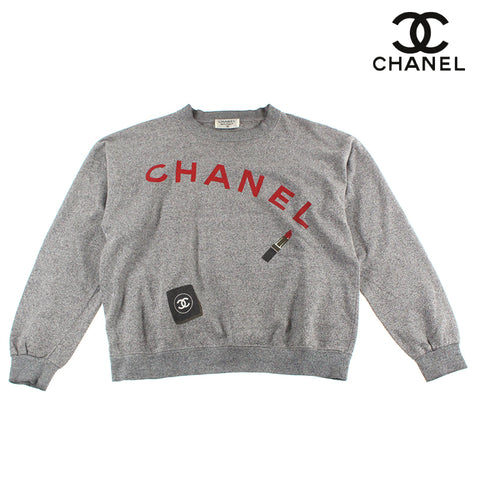 シャネル CHANEL ロゴ ココマーク リップ  カットソー グレー eit0077P7877