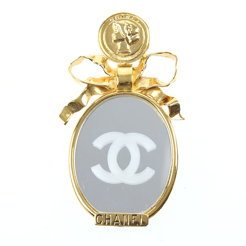 香奈儿可可标记徽标镜胸针黄金P8052