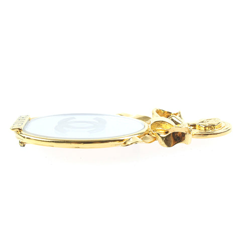 Chanel CHANEL Coco Mark Logo Mirror Brochi Gold P8052