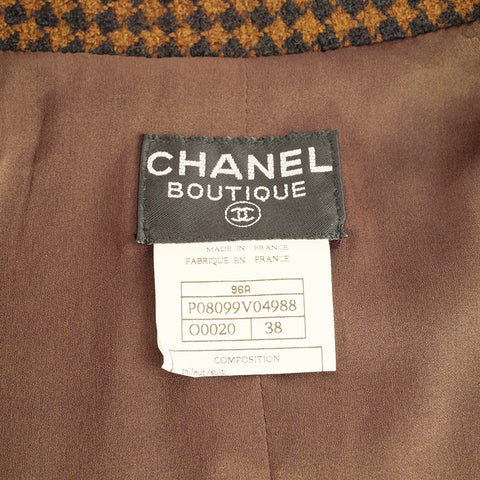 Chanel Chanel Coco Button Scraque Muster Tweed Anzug Jacke Rock 96A Brown EIT0543P8623