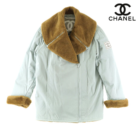 Chanel Chanel Sports Line Coco Mark Bore Jacket Court Blouson Saxation x Brown EIT0389P8798