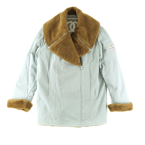 香奈儿体育系列可可马克·布阿外套外套布鲁森萨克斯管X棕色P8798