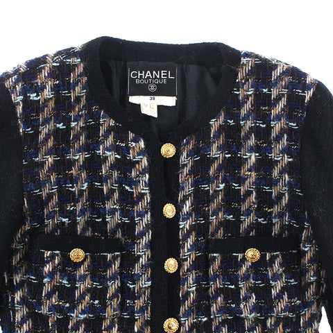 シャネル CHANEL ツイードジャケット スカート スーツ ブラック