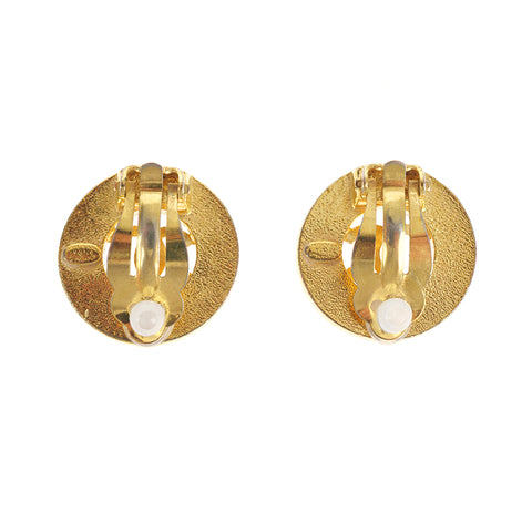 Chanel CHANEL Coco Mark Round Earrings Gold P9315