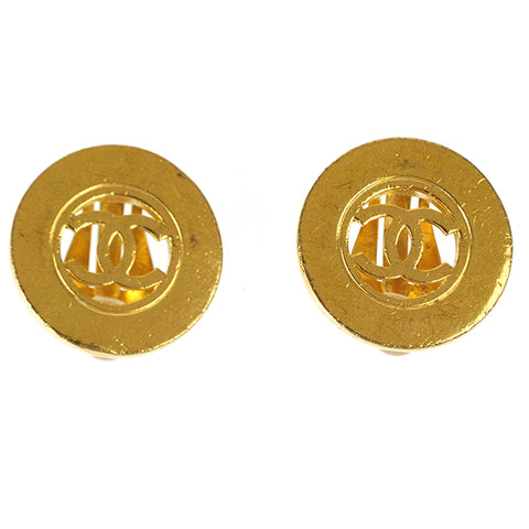 coco chanel earrings cc logo gold